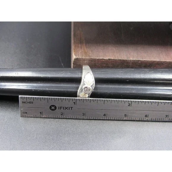 Size 5 Sterling Silver Rose With Flower Accents Thick Band Ring - Picture 5 of 6